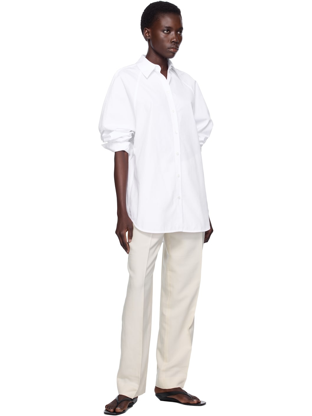 White Raw Raglan Shirt - 5