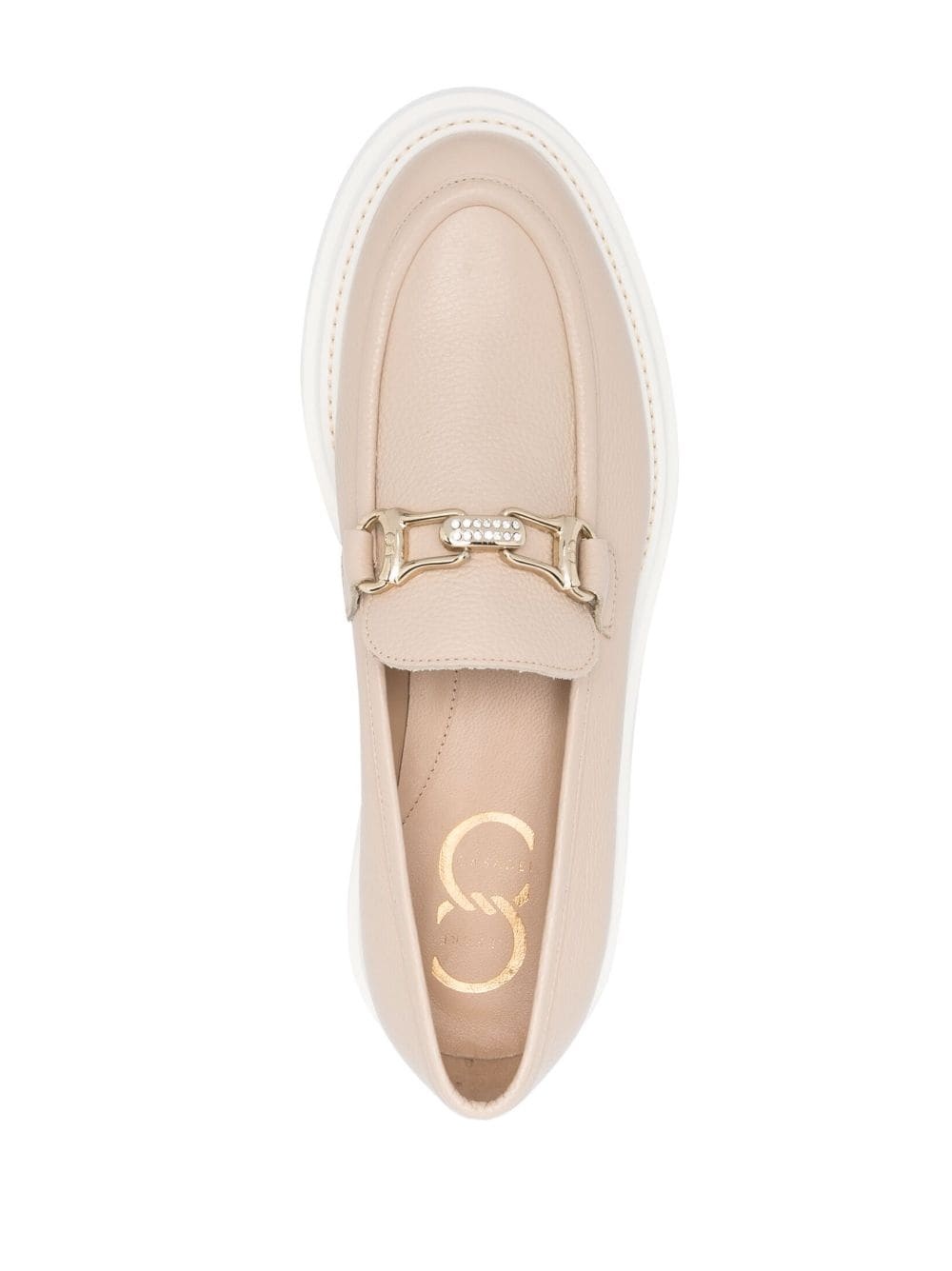 logo-engraved hardware leather mocassins - 4