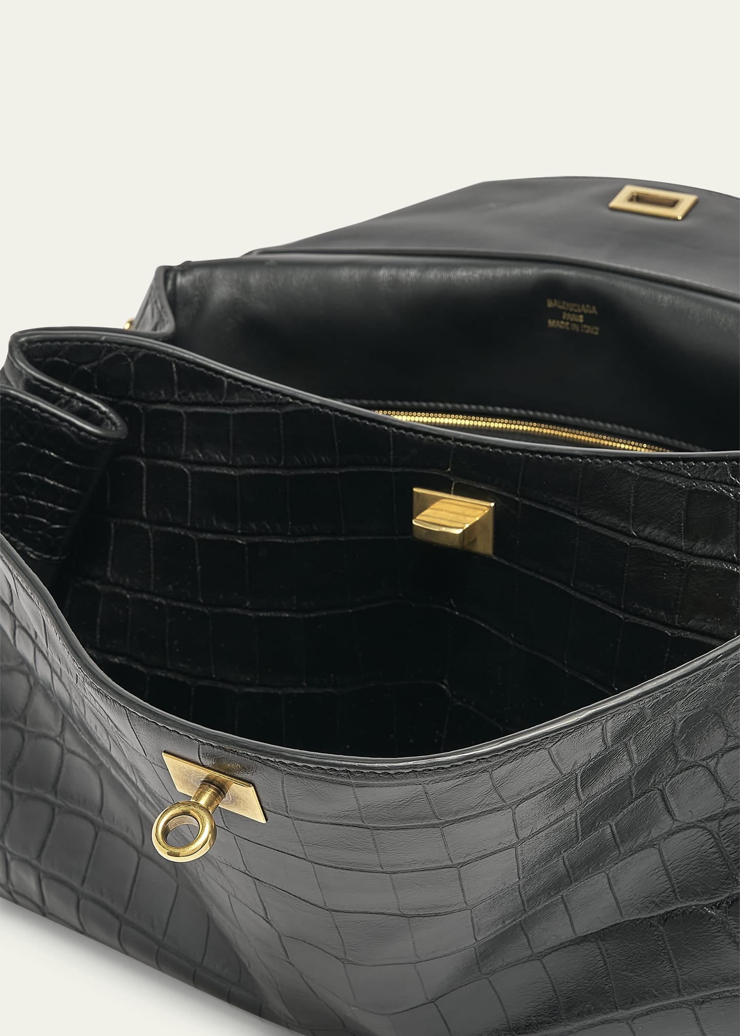 Rodeo Medium Croc-Embossed Top-Handle Bag - 4