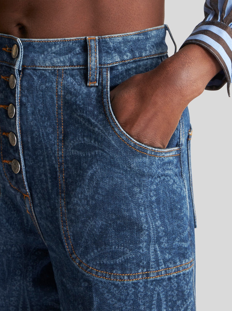 Etro FLARED JEANS WITH PALM TREES outlook