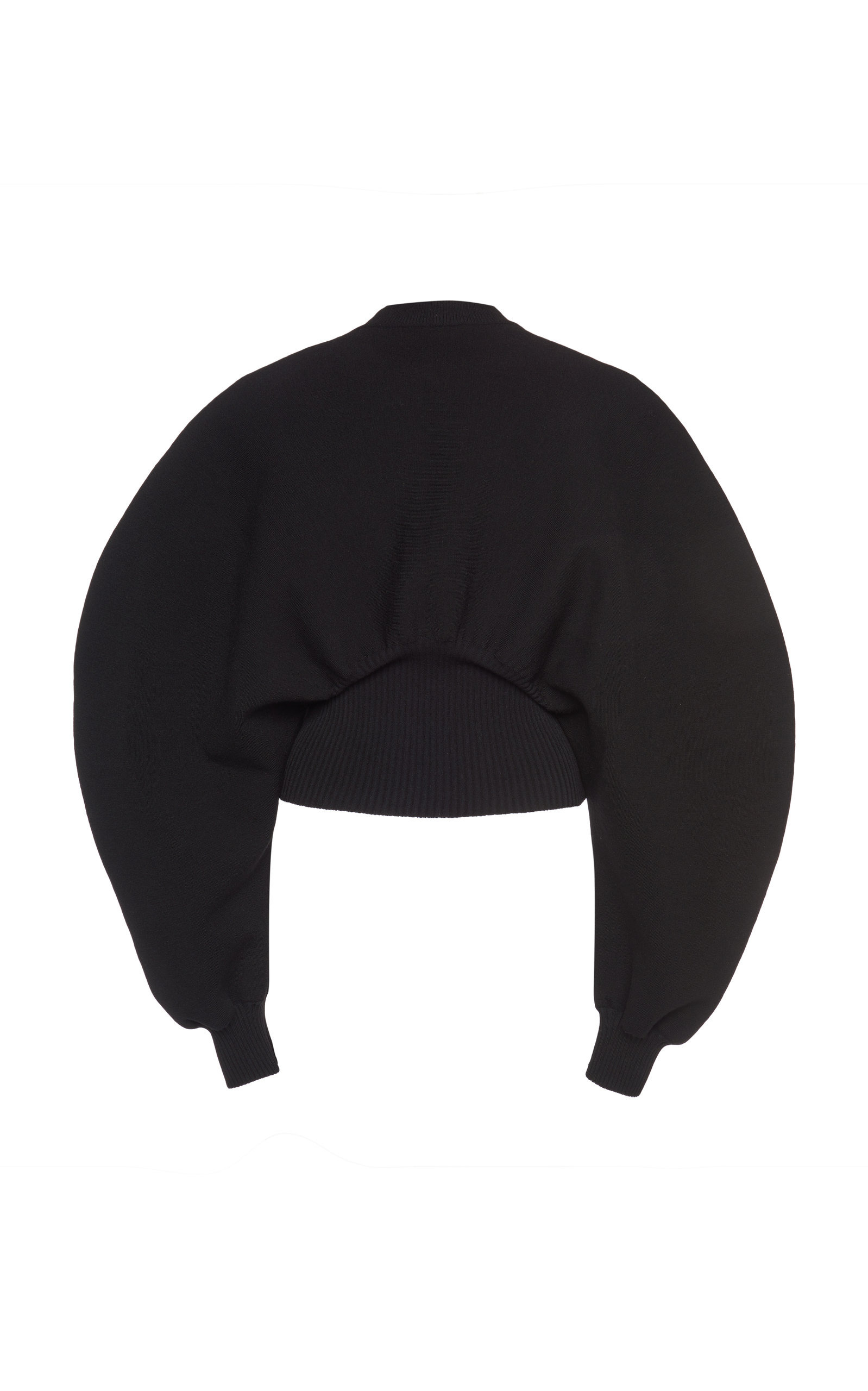 Ribbed-Trim Wool Knit Sweater black - 3