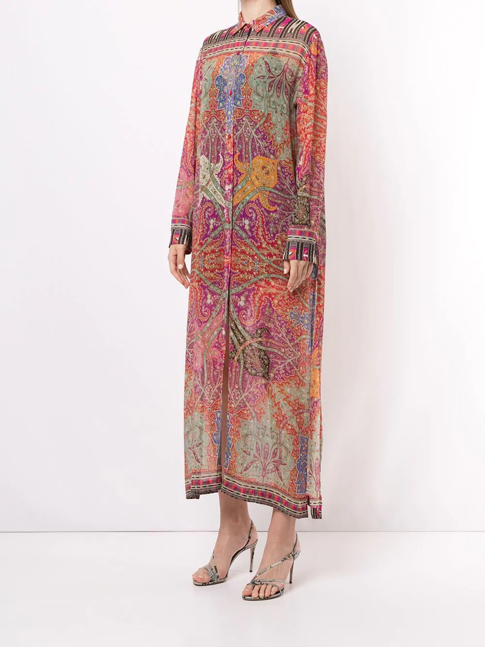 paisley print shirt dress - 3