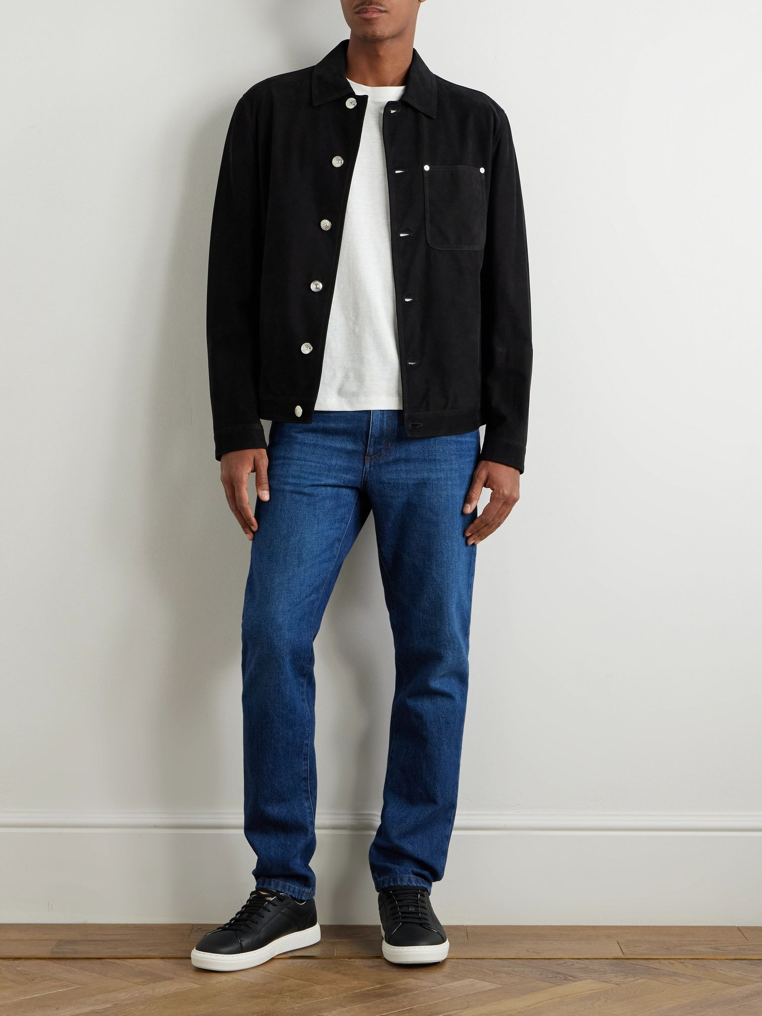 Nubuck Trucker Jacket Black - 2