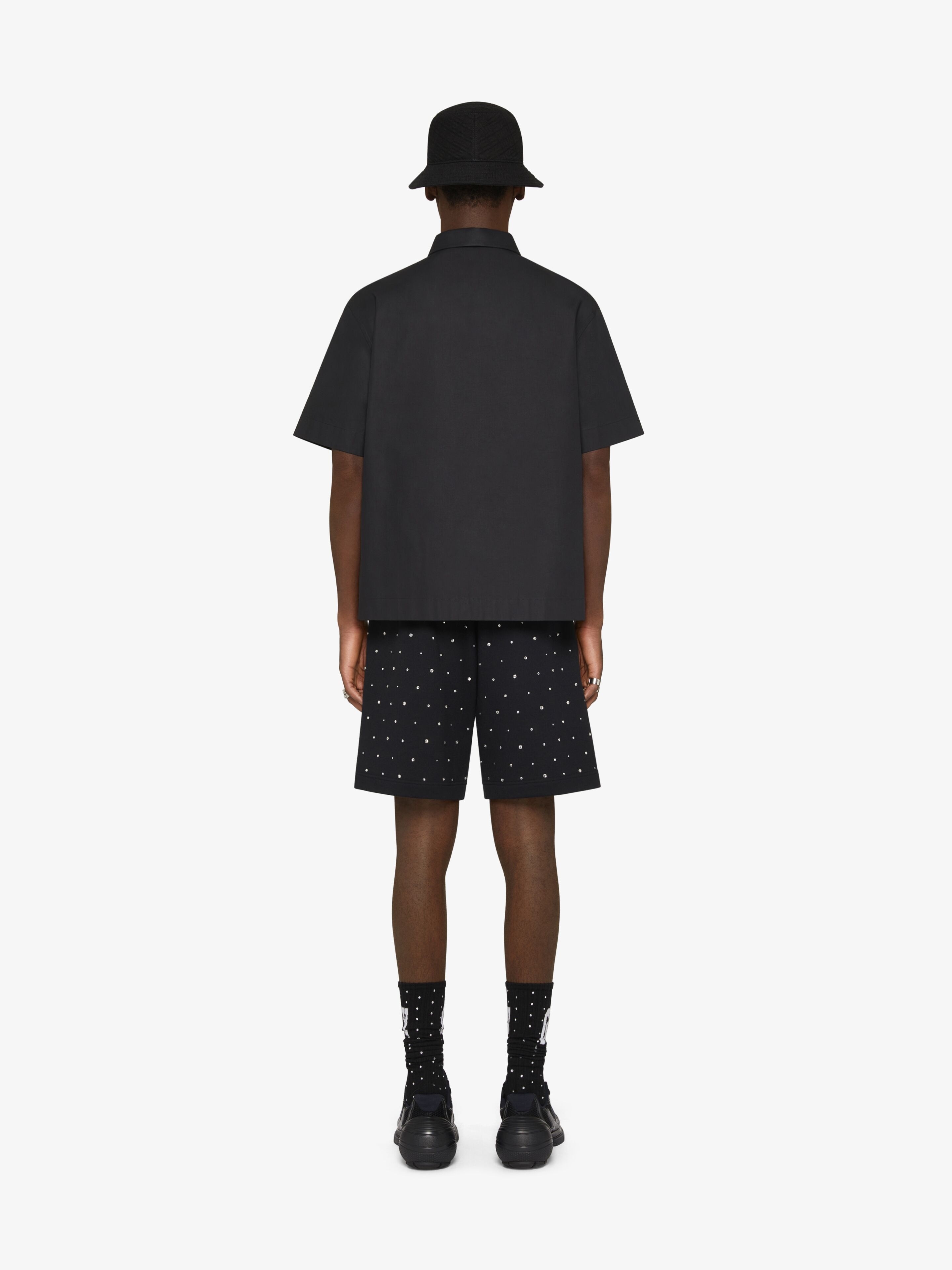 GIVENCHY COLLEGE BERMUDA SHORTS IN FELPA WITH RHINESTONES - 4