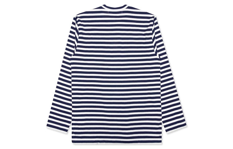 COMME des GARCONS PLAY Striped Double Logo Long Sleeves Tee 'Black White' AZ-T228-051-1 - 2