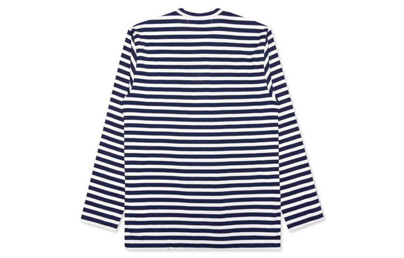 Comme des Garçons PLAY COMME des GARCONS PLAY Striped Double Logo Long Sleeves Tee 'Black White' AZ-T228-051-1 outlook