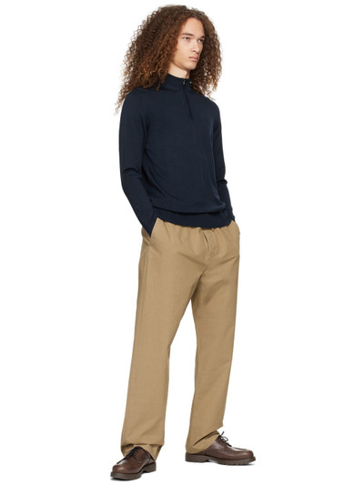 Sunspel Navy Half-Zip Sweater outlook