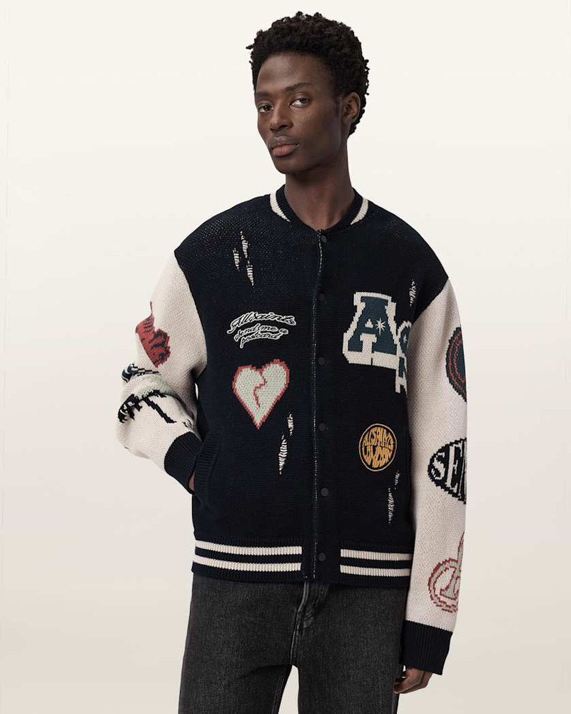 ALLSAINTS CHASE JACQUARD KNIT CARDIGAN outlook