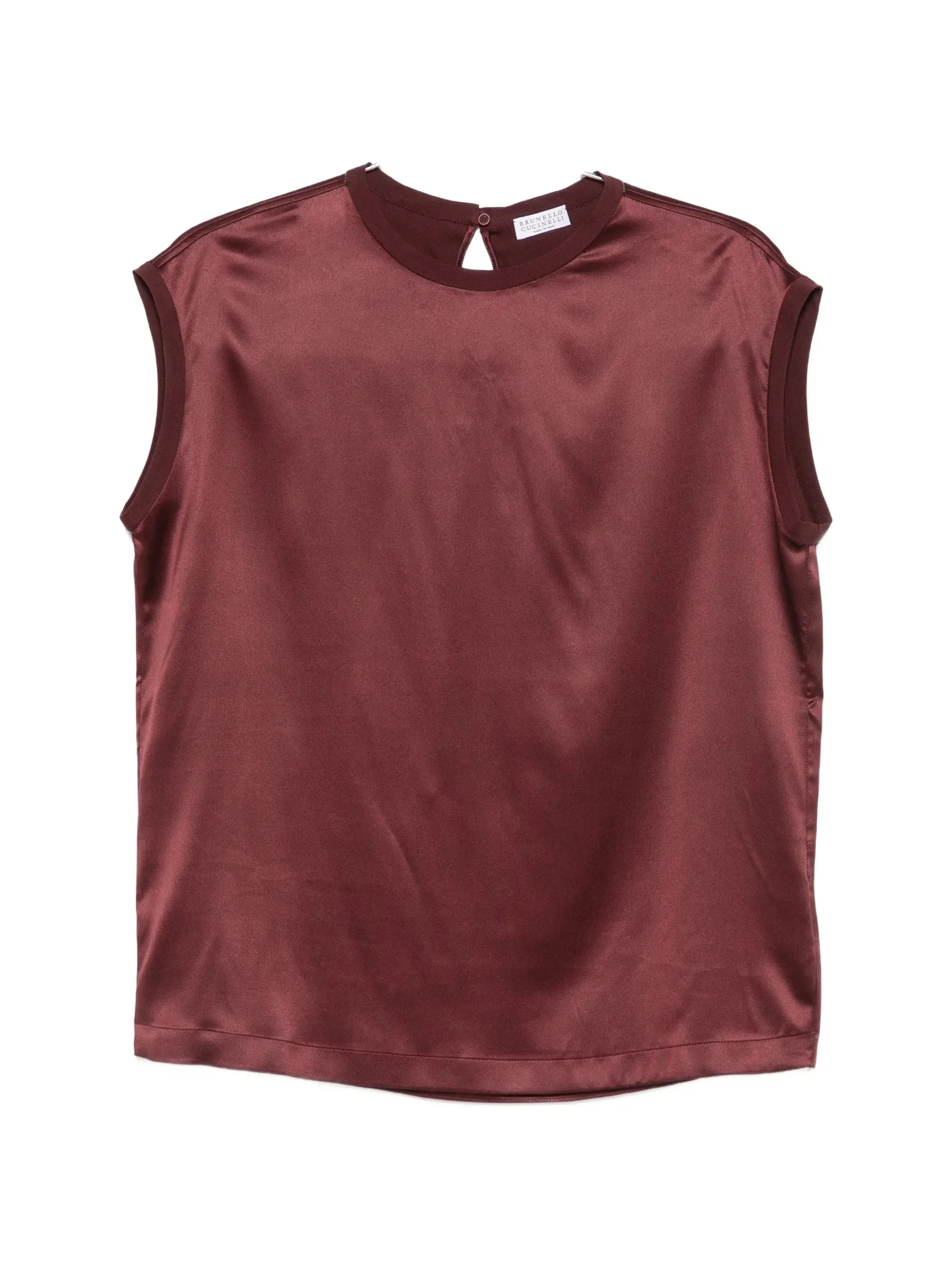 Brunello Cucinelli Satin Cap-sleeve Top - 1