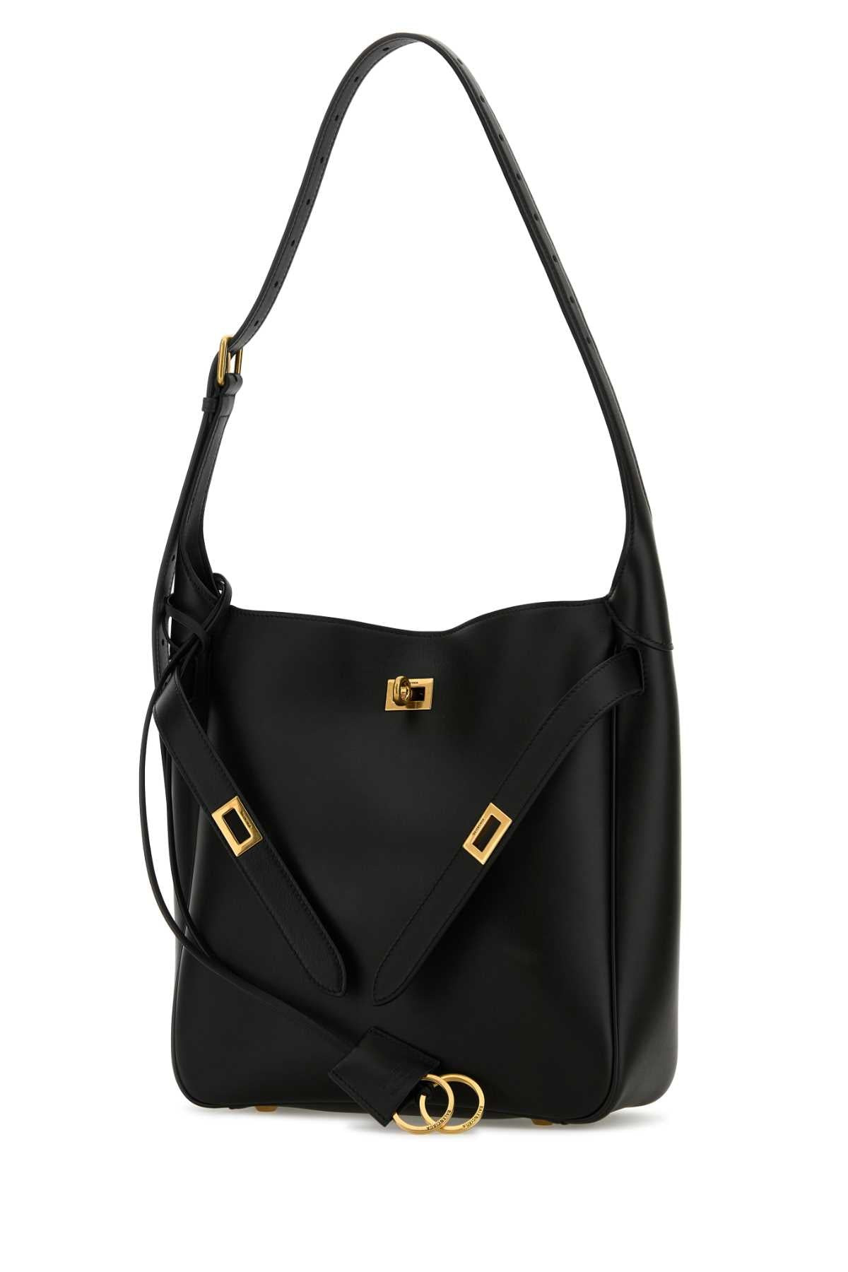 Balenciaga Women Black Leather Small Bel Air Shoulder Bag - 2