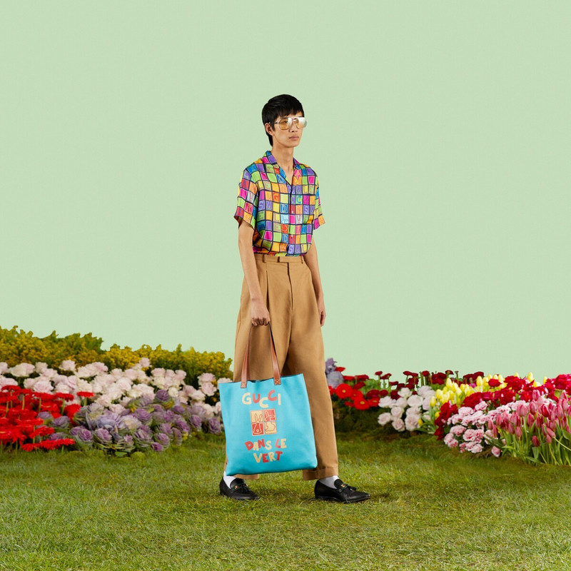 'Gucci Dans Le Vert' print large tote bag 3