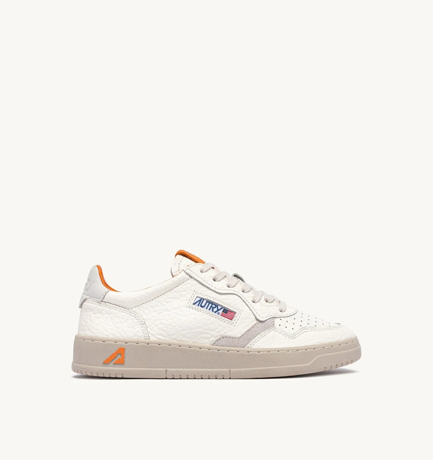 MEDALIST LOW SNEAKERS IN LEATHER COLOR MARSHMALLOW AND FANTA - 1