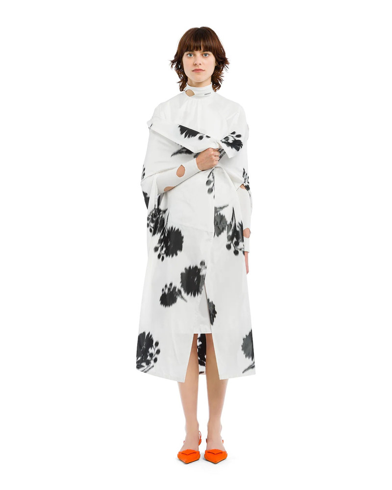 Prada Single-breasted printed taffeta cape outlook