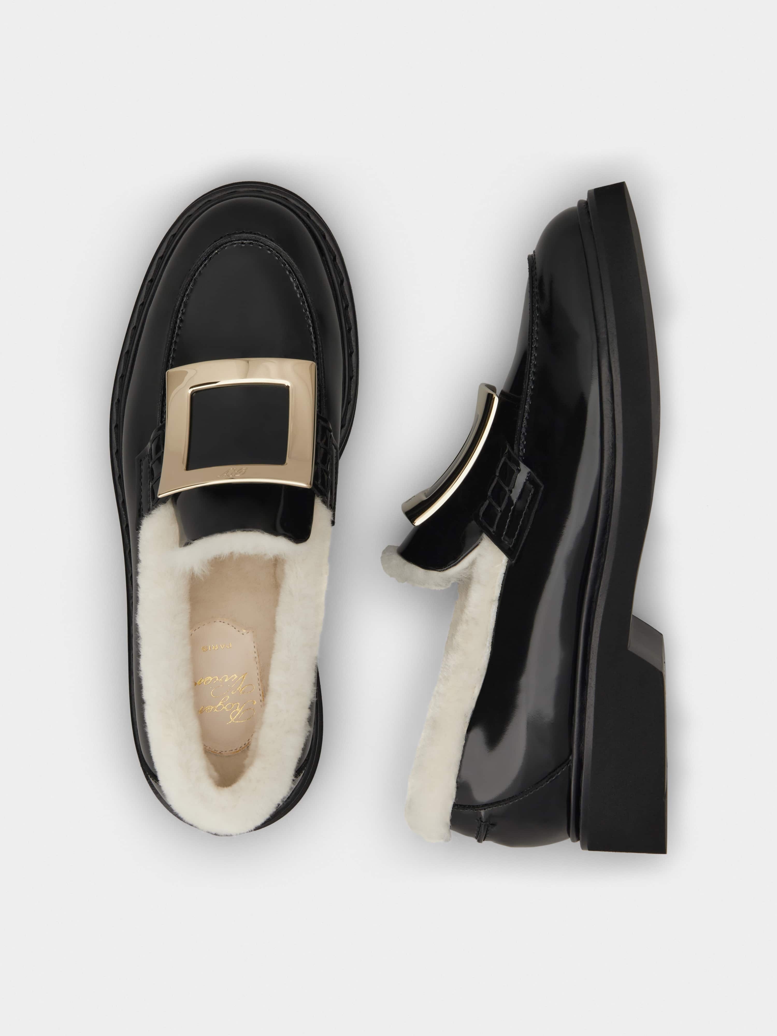 Viv' Rangers  Metal Buckle Fur Loafers in Patent Leather - 4