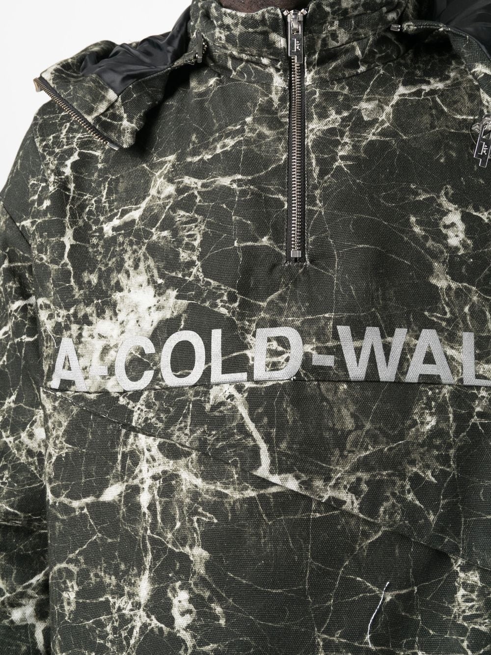 marble-print pullover jacket - 5