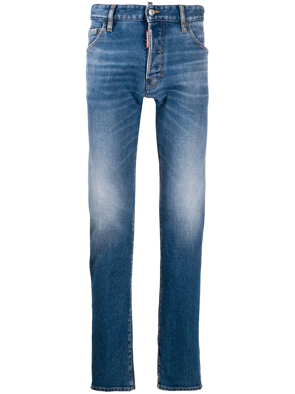 stonewashed straight-leg jeans - 1