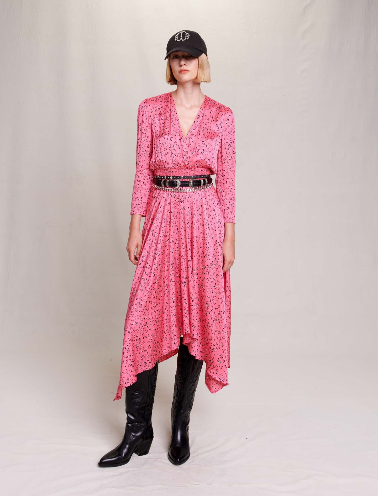 Floral print midi-length dress - 2