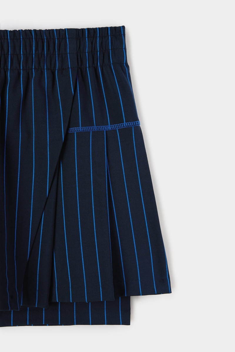 MINI SKIRT WITH PANEL / navy & azure stipes 5