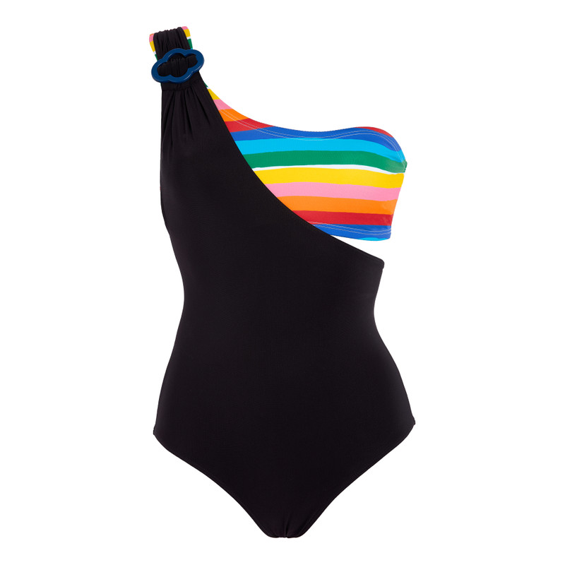 Women asymmetrical one piece swimsuit Rainbow bandeau - Vilebrequin x JCC+ - Limited Edition 1