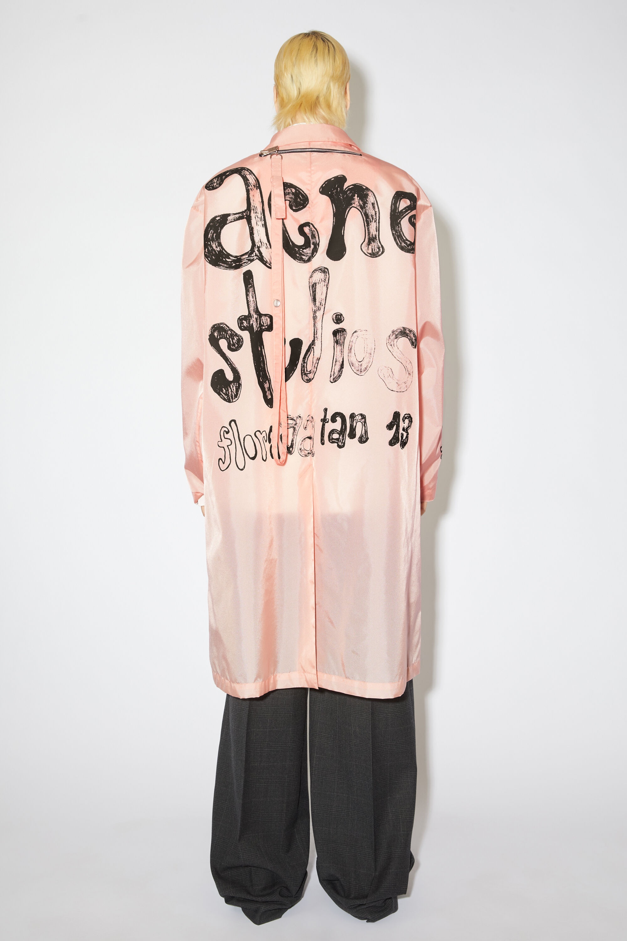 Nylon logo coat - Peach pink - 3