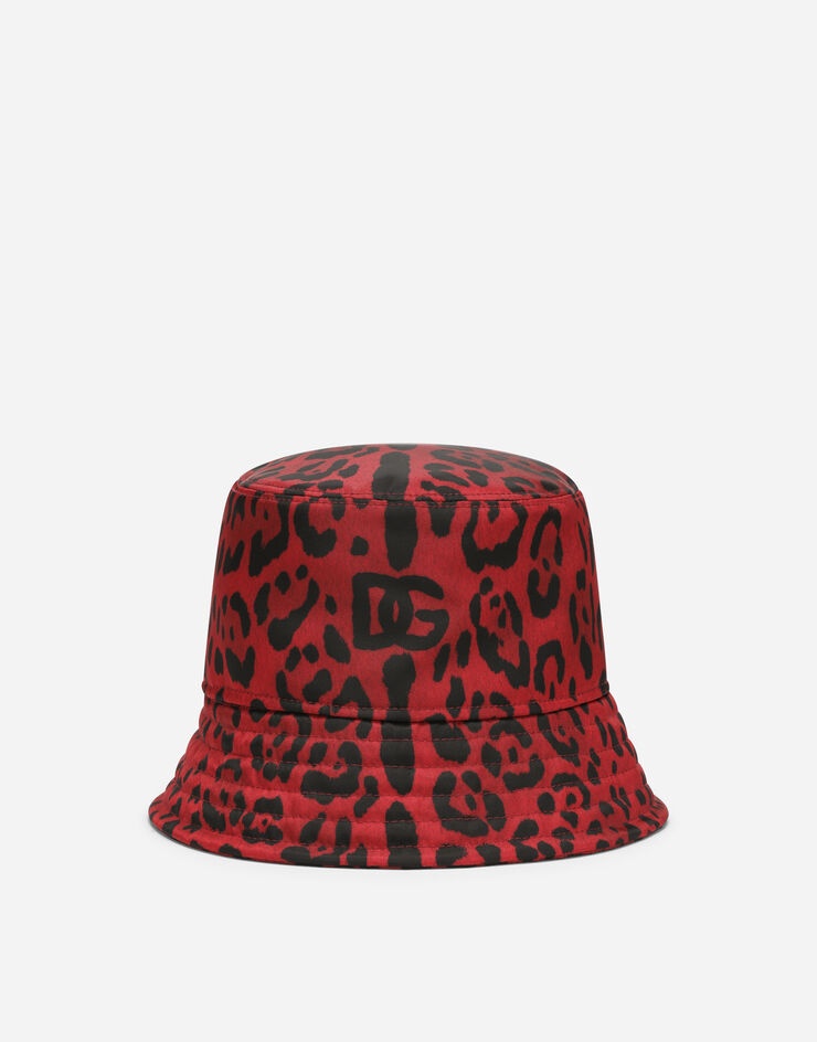 Nylon bucket hat with leopard print - 1