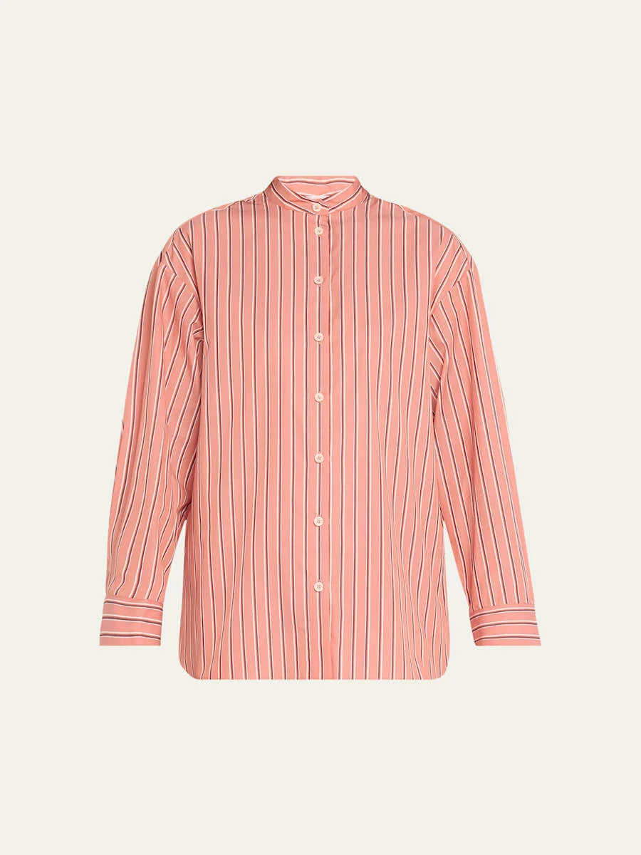 Bonheur Striped Cotton Sleep Shirt - 1