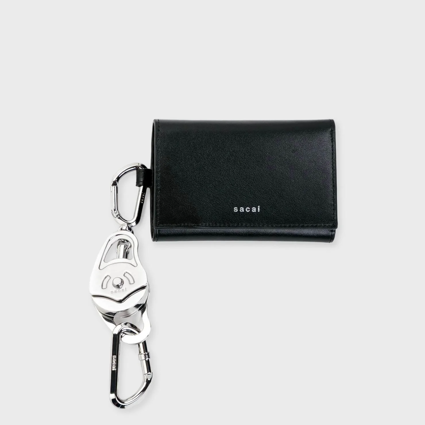 CARABINER TRIFOLD WALLET - BLACK - 1