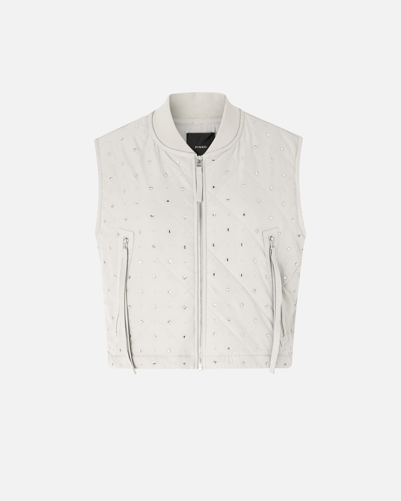 QUILTED VEST WITH RHINESTONES AND STUDS 1