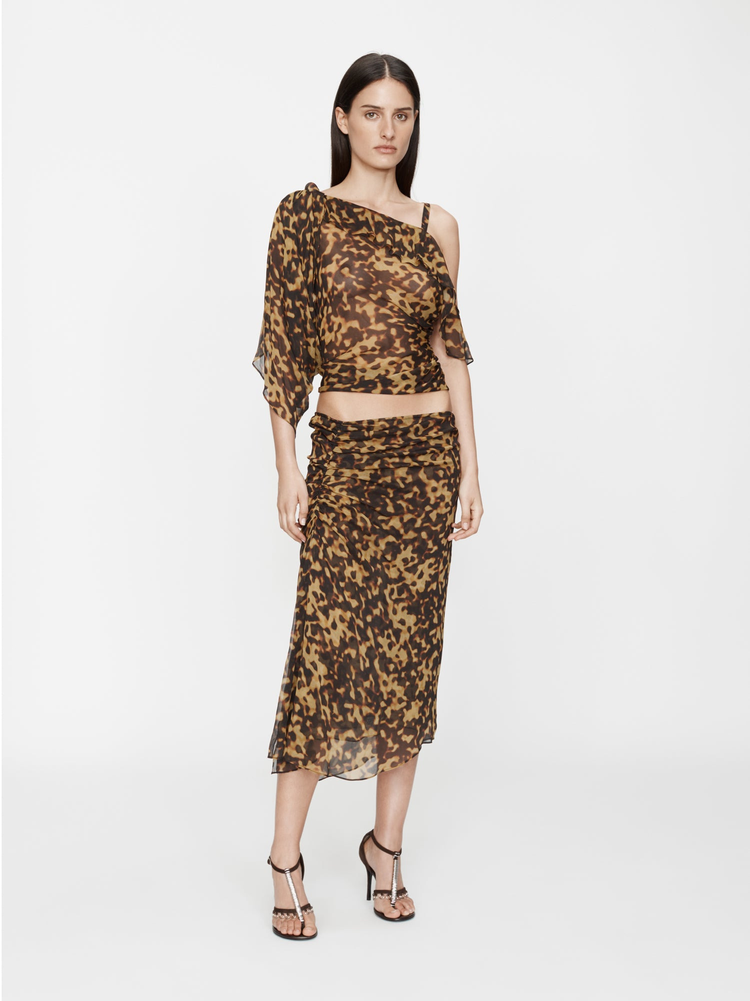Roule Trimmed Silk Drape Top - 2