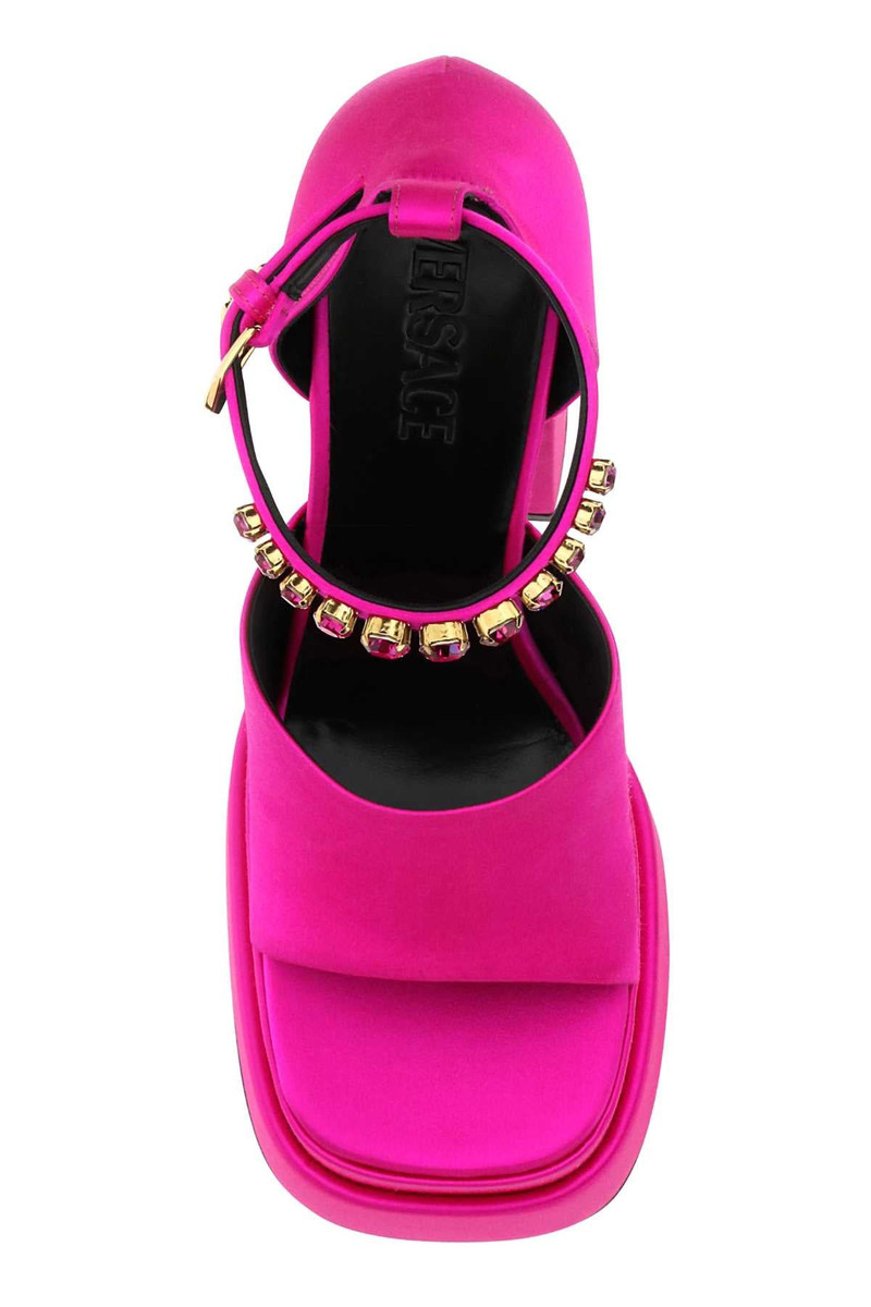 Fuchsia Satin Medusa Aevitas Sandals Fucsia Sandali 3
