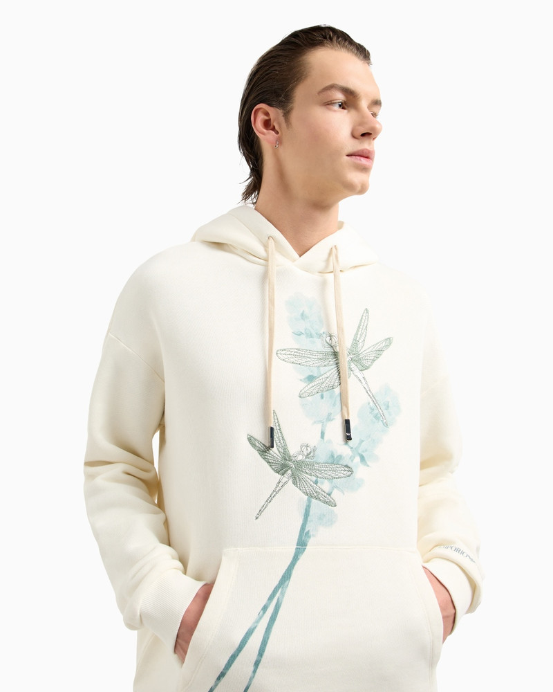 ASV JERSEY HOODED SWEATSHIRT WITH DRAGONFLY PRINT AND EMBROIDERY 5