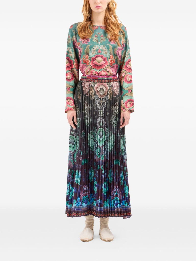 pleated floral-print maxi skirt 3