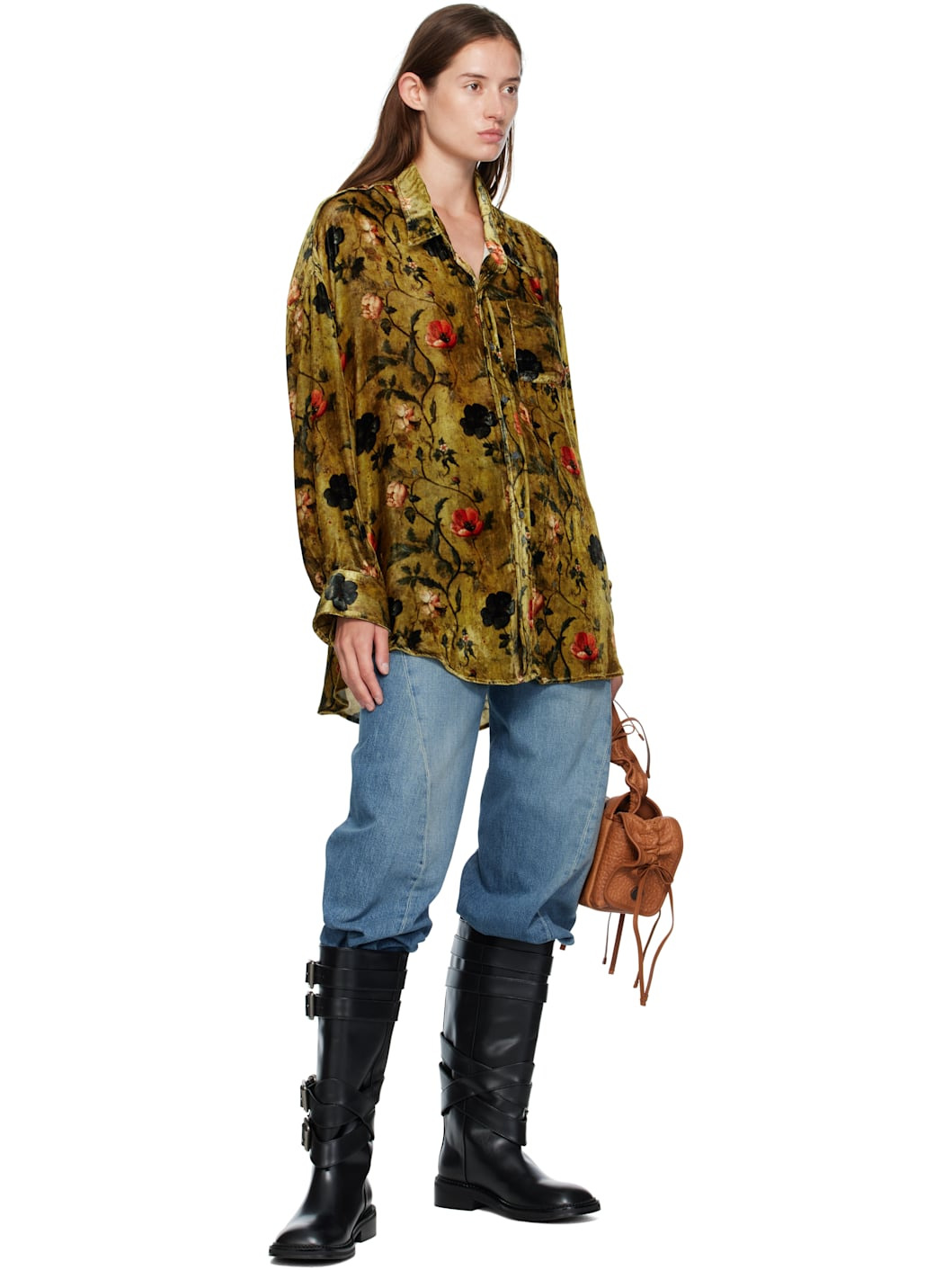 Yellow Drop Neck Shirt - 4