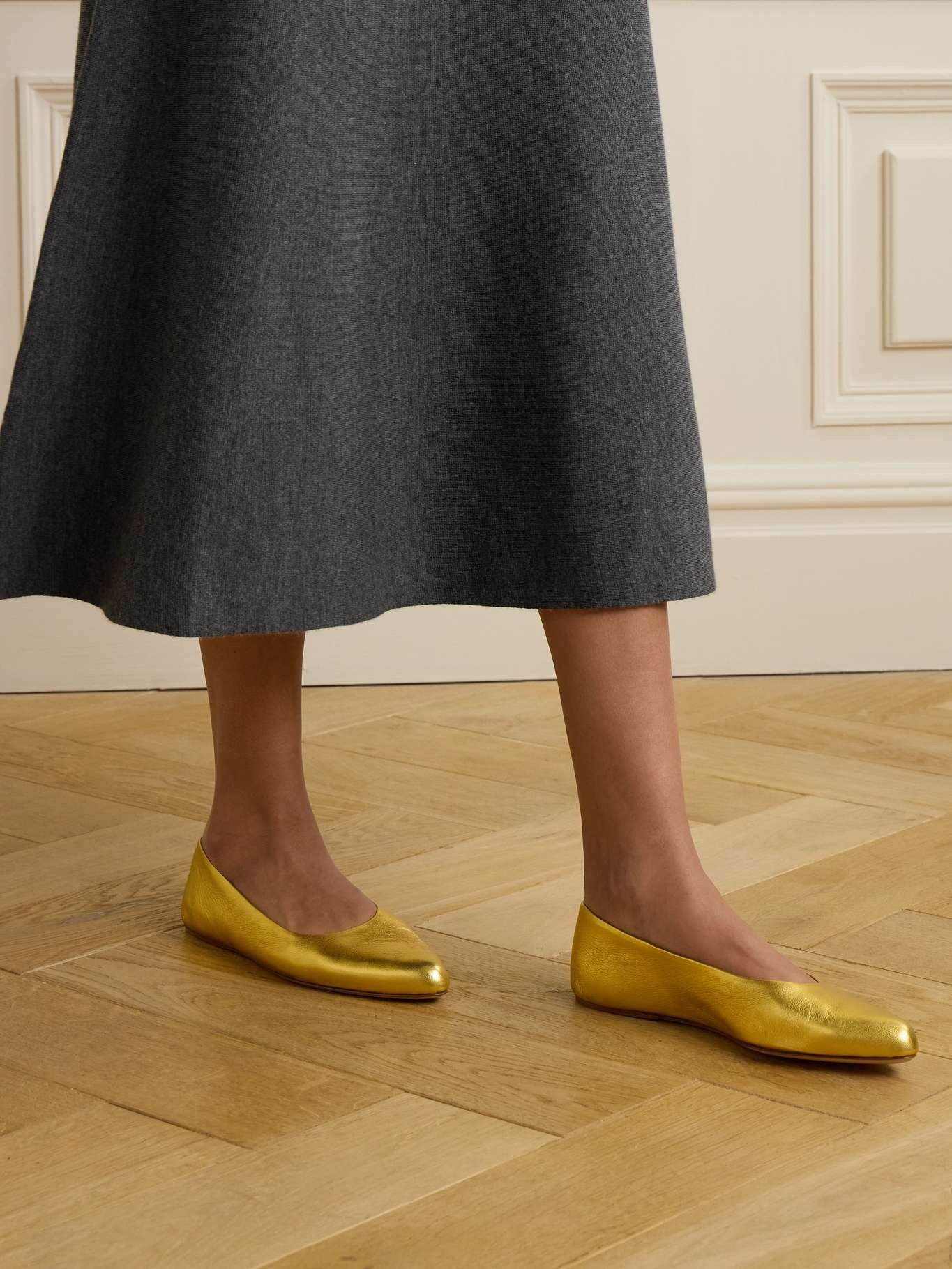 Andre metallic leather ballet flats - 2