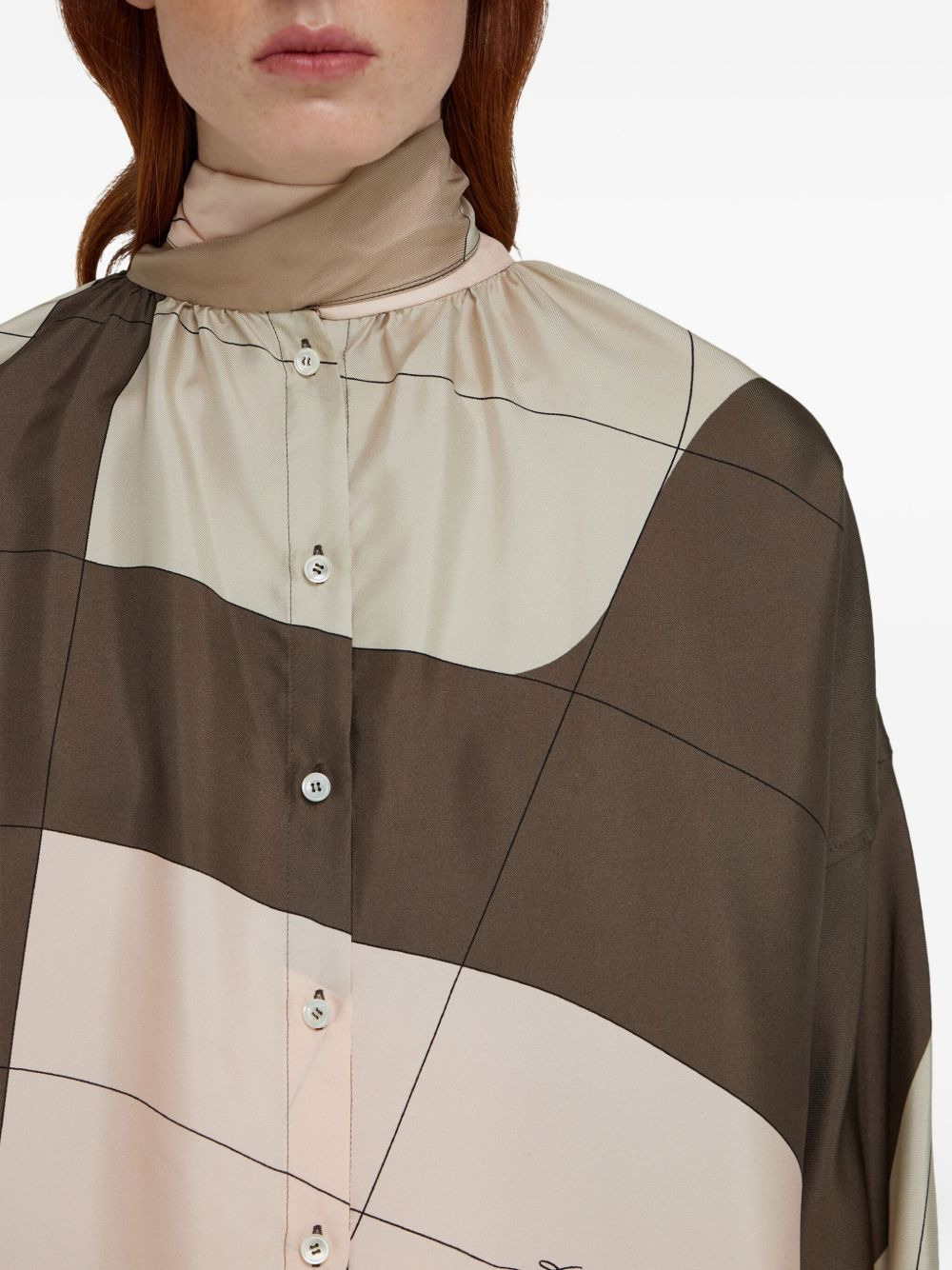 sash-detailed silk shirt - 5