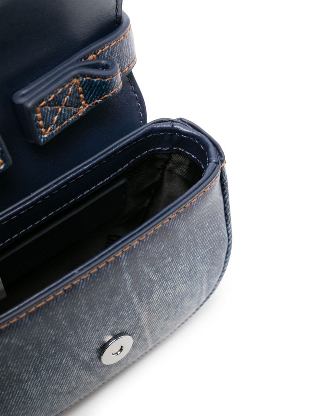 1dr denim-print leather mini bag - 5