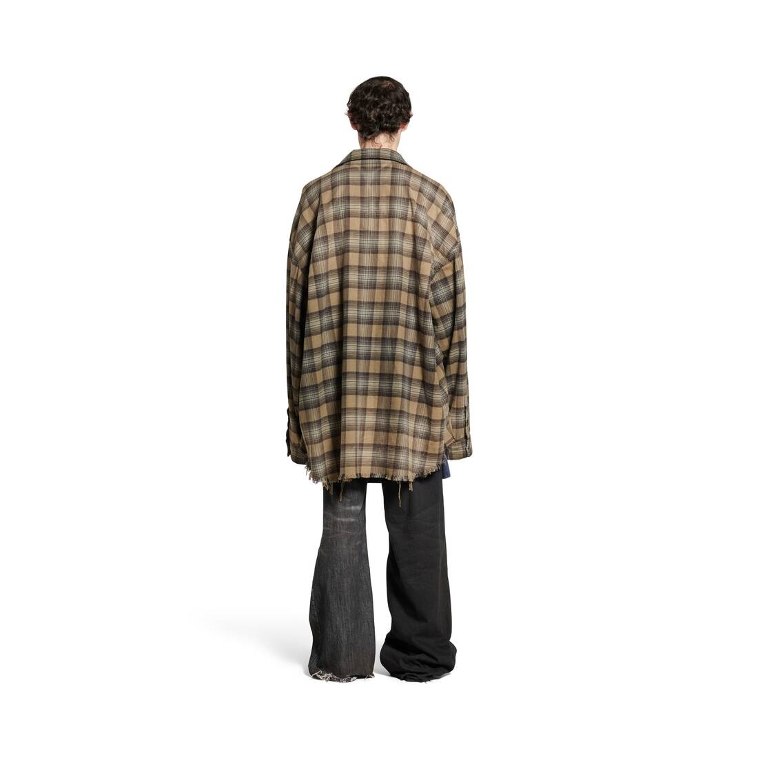 Men's Paris Liberty Layered Shirt Oversized in Dark Green - 4
