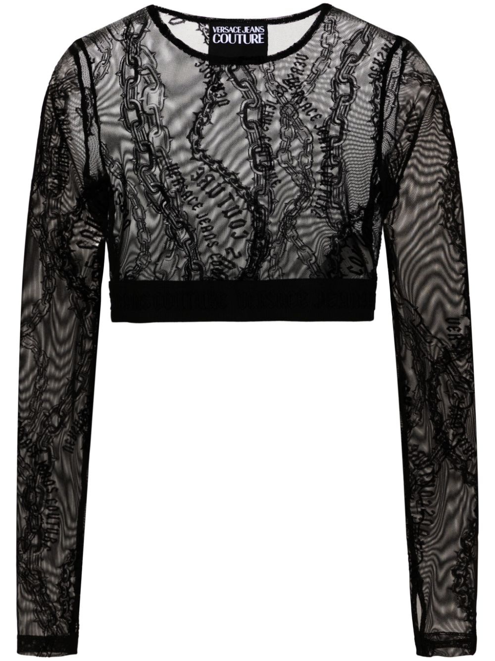 Chain Couture-flocked top - 1