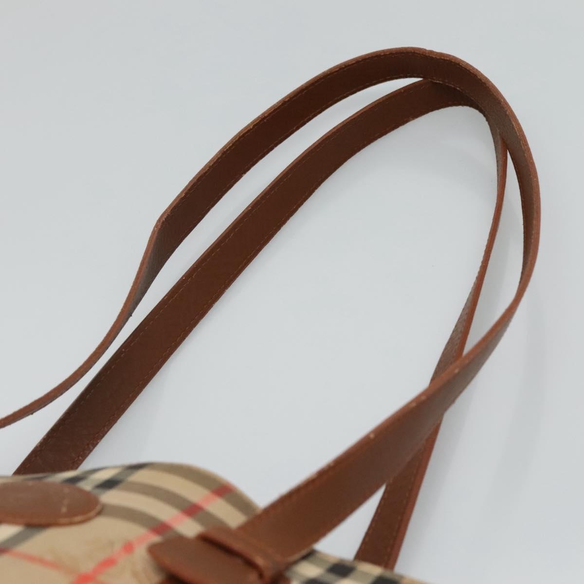 Burberry Nova Check Tote Bag Canvas Leather Beige - 8