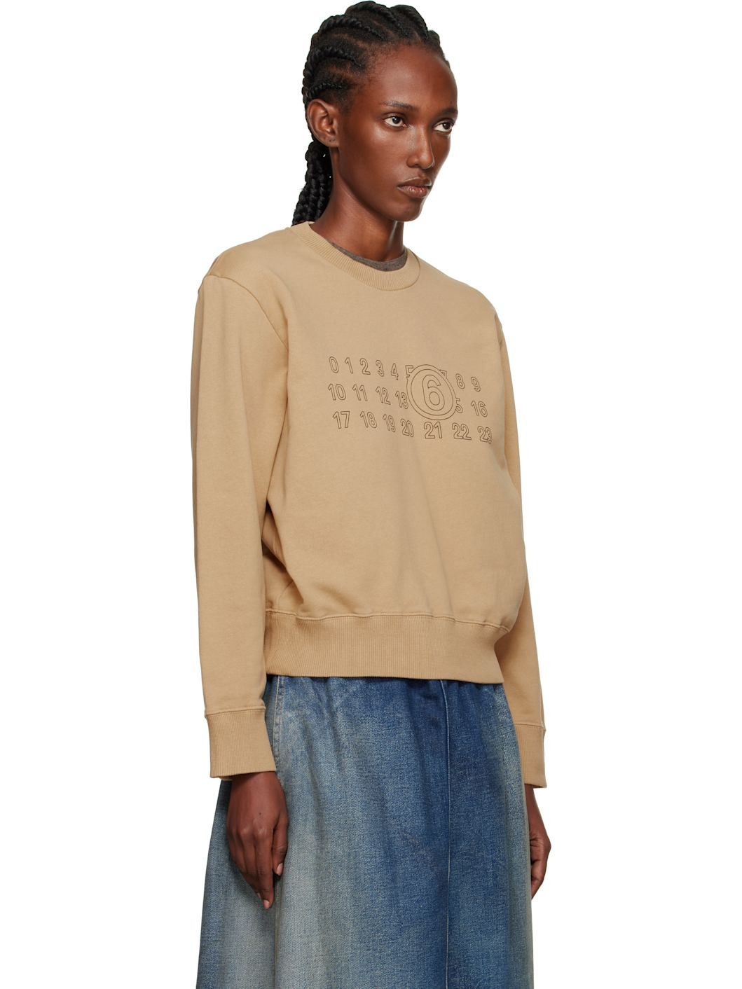 Tan Printed-Logo Sweatshirt - 2