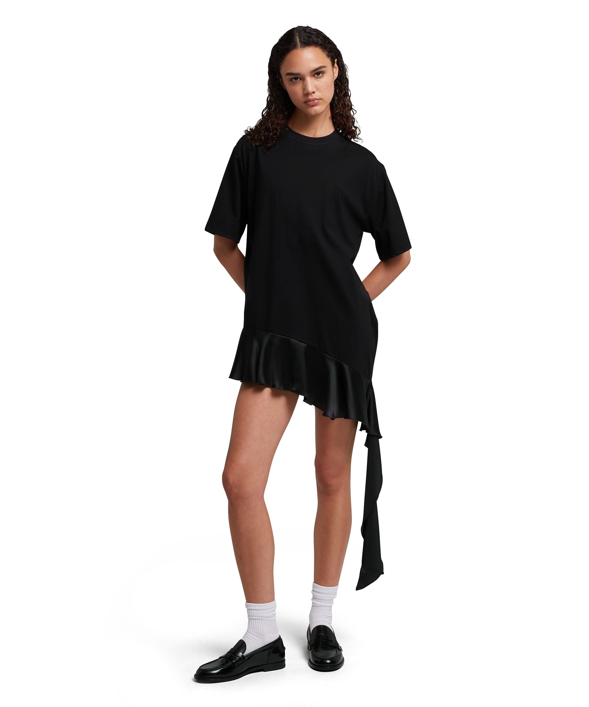 T-Shirt dress with satin insert - 5