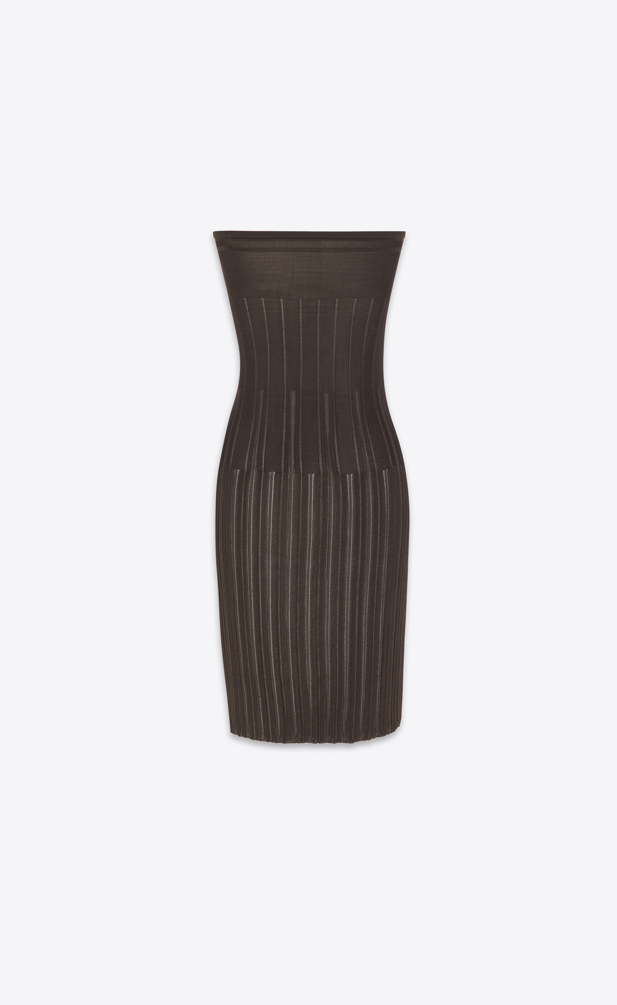 strapless dress in striped knit - 2