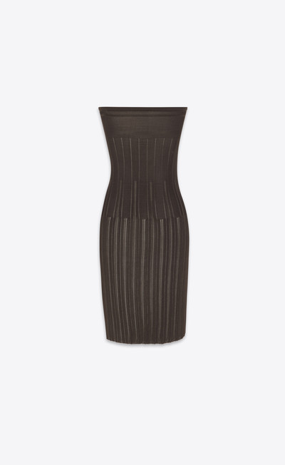 SAINT LAURENT strapless dress in striped knit outlook