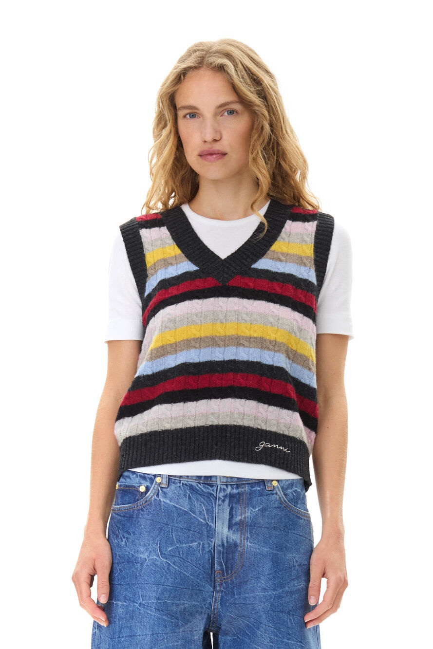 STRIPED MULTICOLOUR VEST - 3