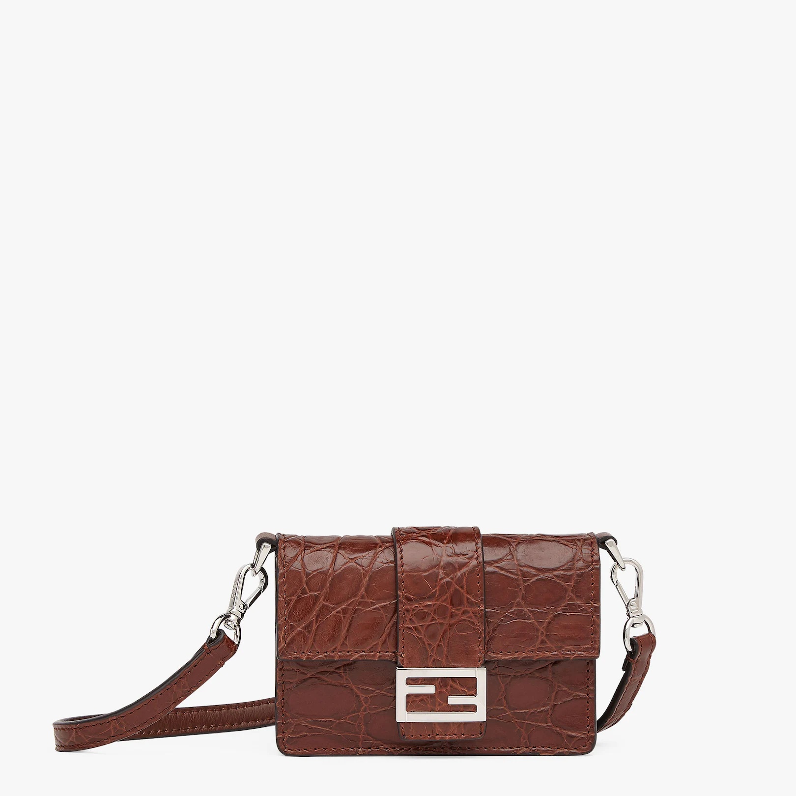 Brown caiman leather bag - 1