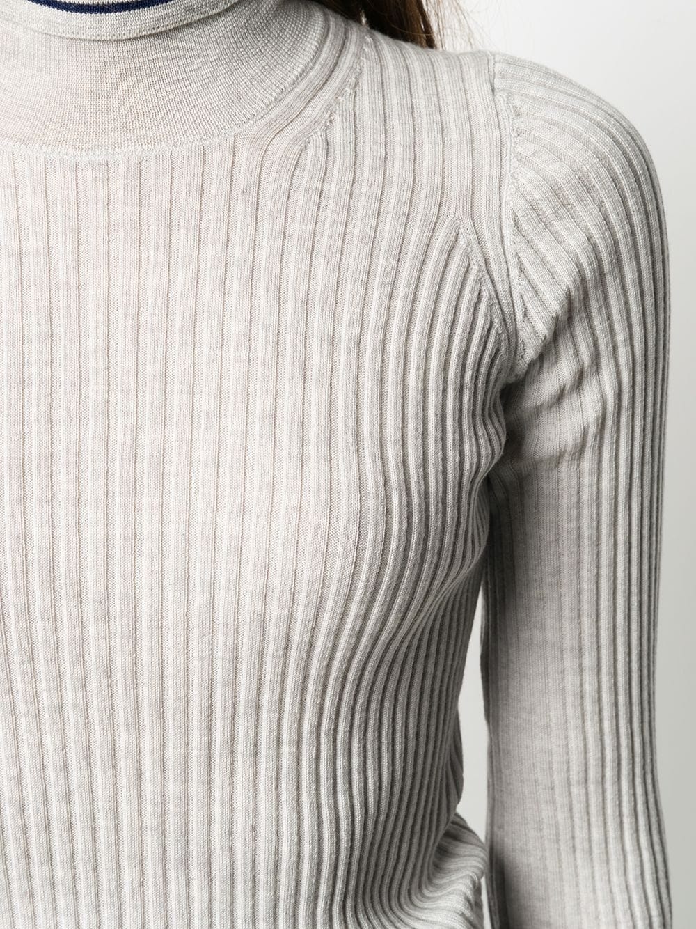 ribbed knitted roll neck top - 5