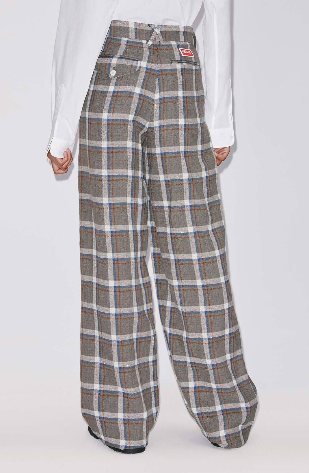 Flared checked trousers - 5