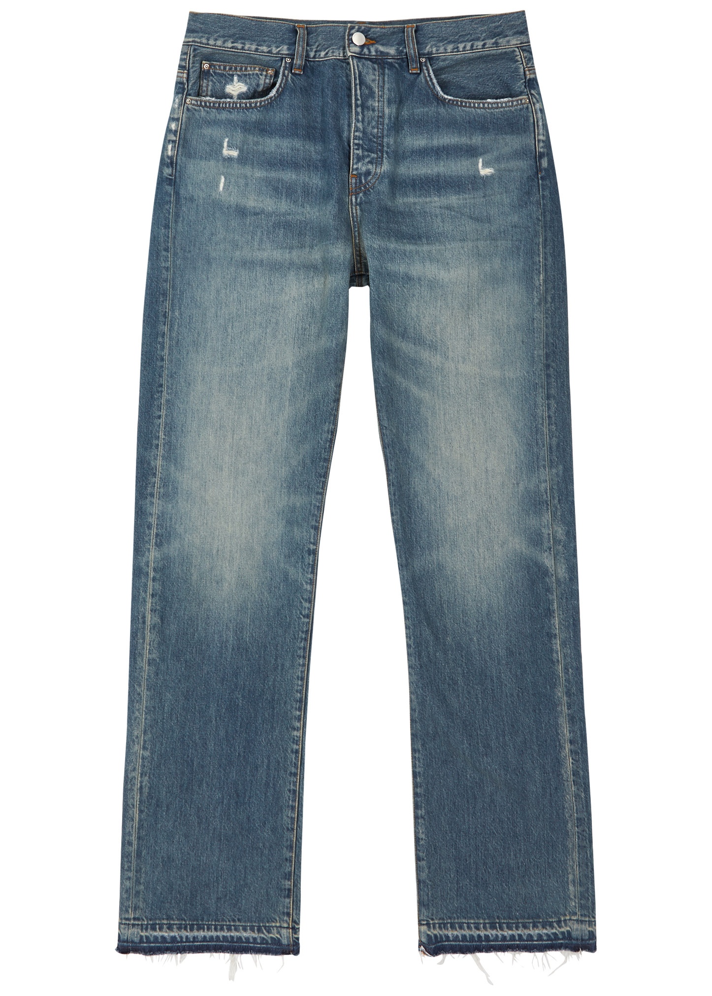 Distressed straight-leg jeans - 1