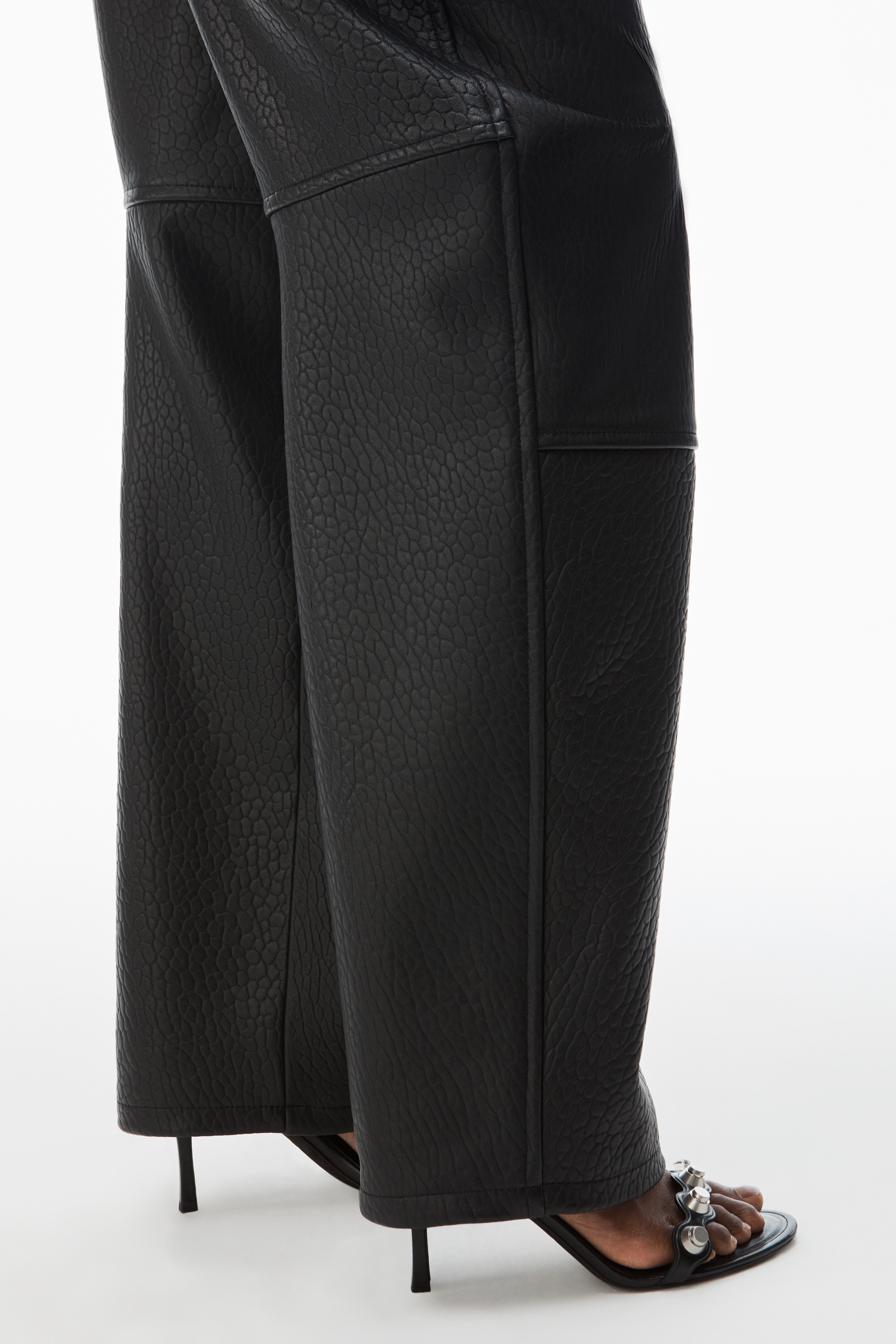 low-rise five-pocket pant in lambskin leather - 4
