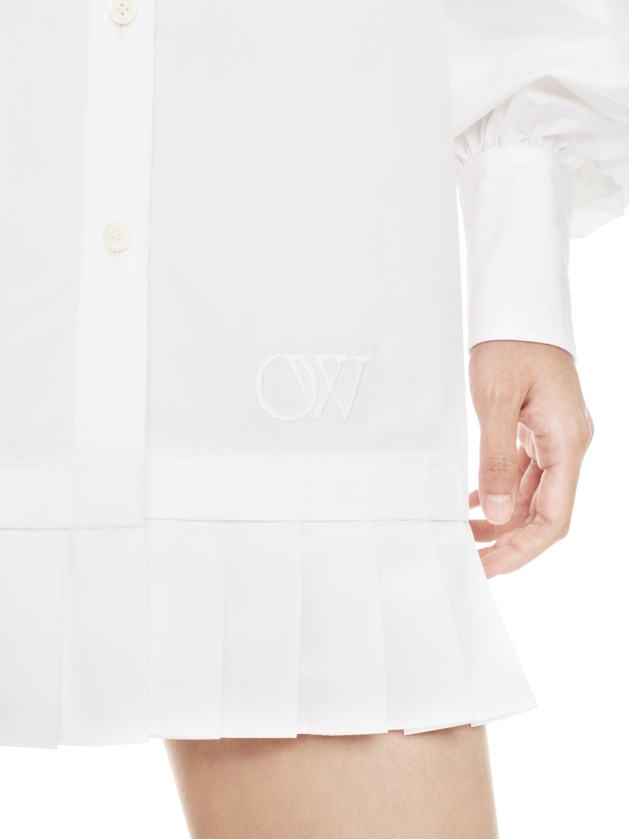 Poplin Pleat Shirt Dress - 5